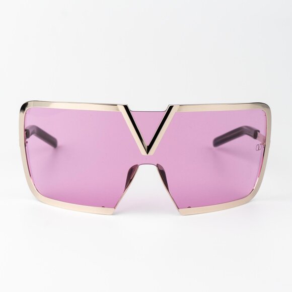 Valentino Women Sunglasses Titanium Gold Black Pink Mask V - ROMASK VLS-120C-146 - Picture 2 of 11